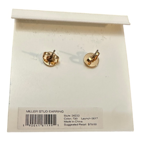 Tory Burch Logo Circle Stud 18k Gold Over Brass Earrings NWT $78 - Picture 2 of 3